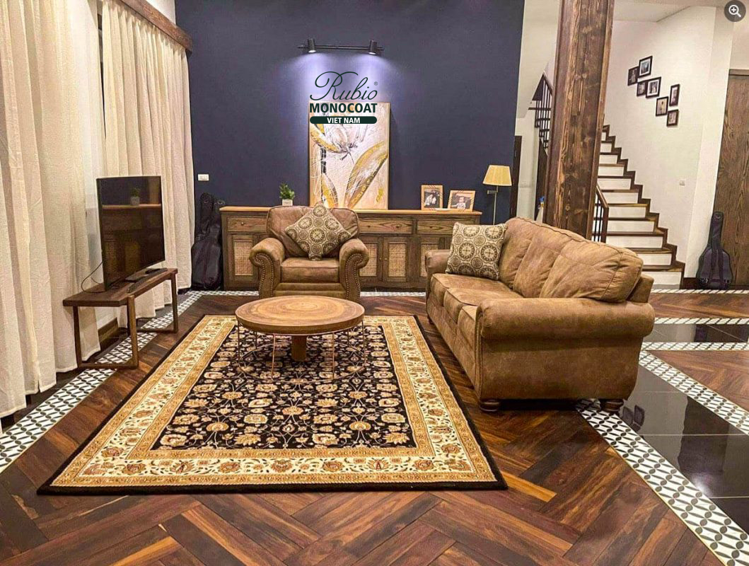 nội thất phòng khách sử dụng dầu lau gỗ Rubio Monocoat