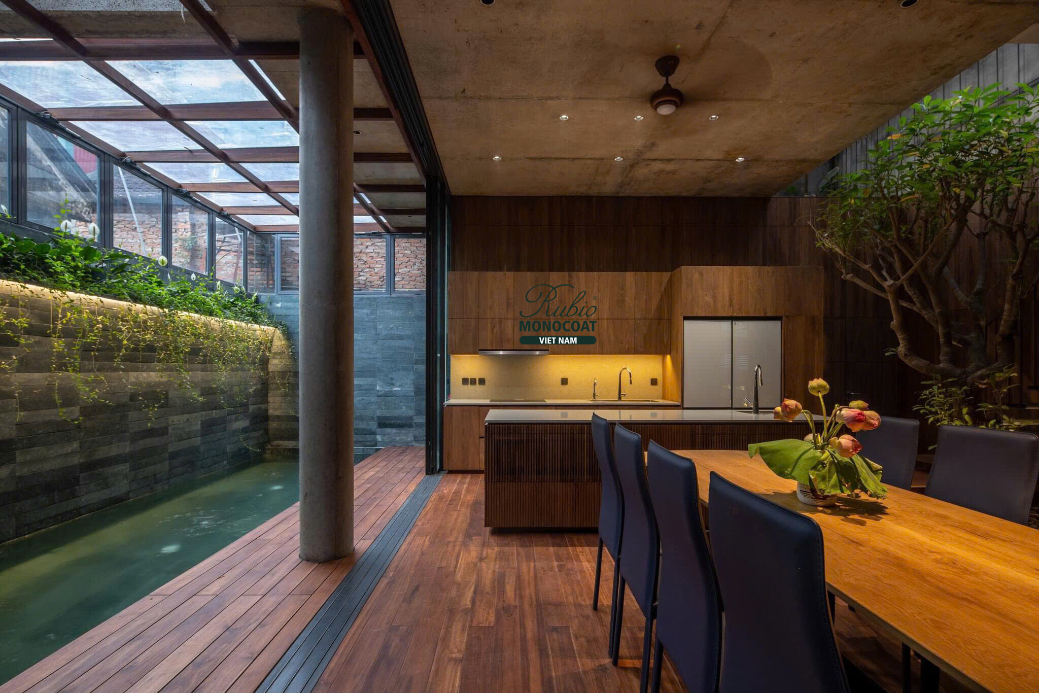 sàn gỗ sử dụng dầu lau gỗ Rubio Monocoat