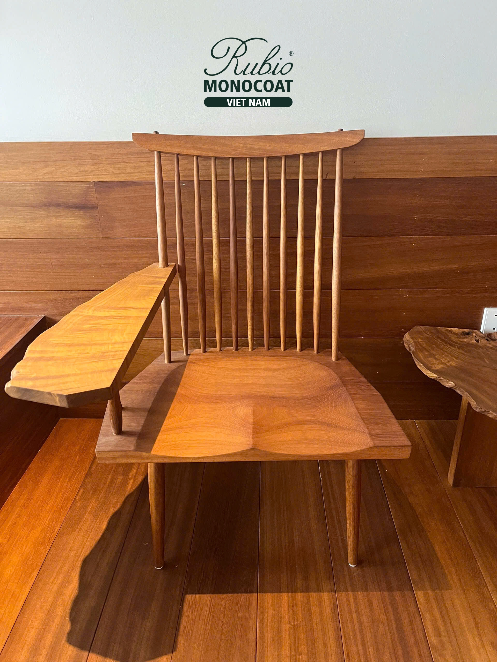 Công trình Sóc Sơn - dầu lau gỗ nội thất 2C Pure gỗ Gõ đỏ