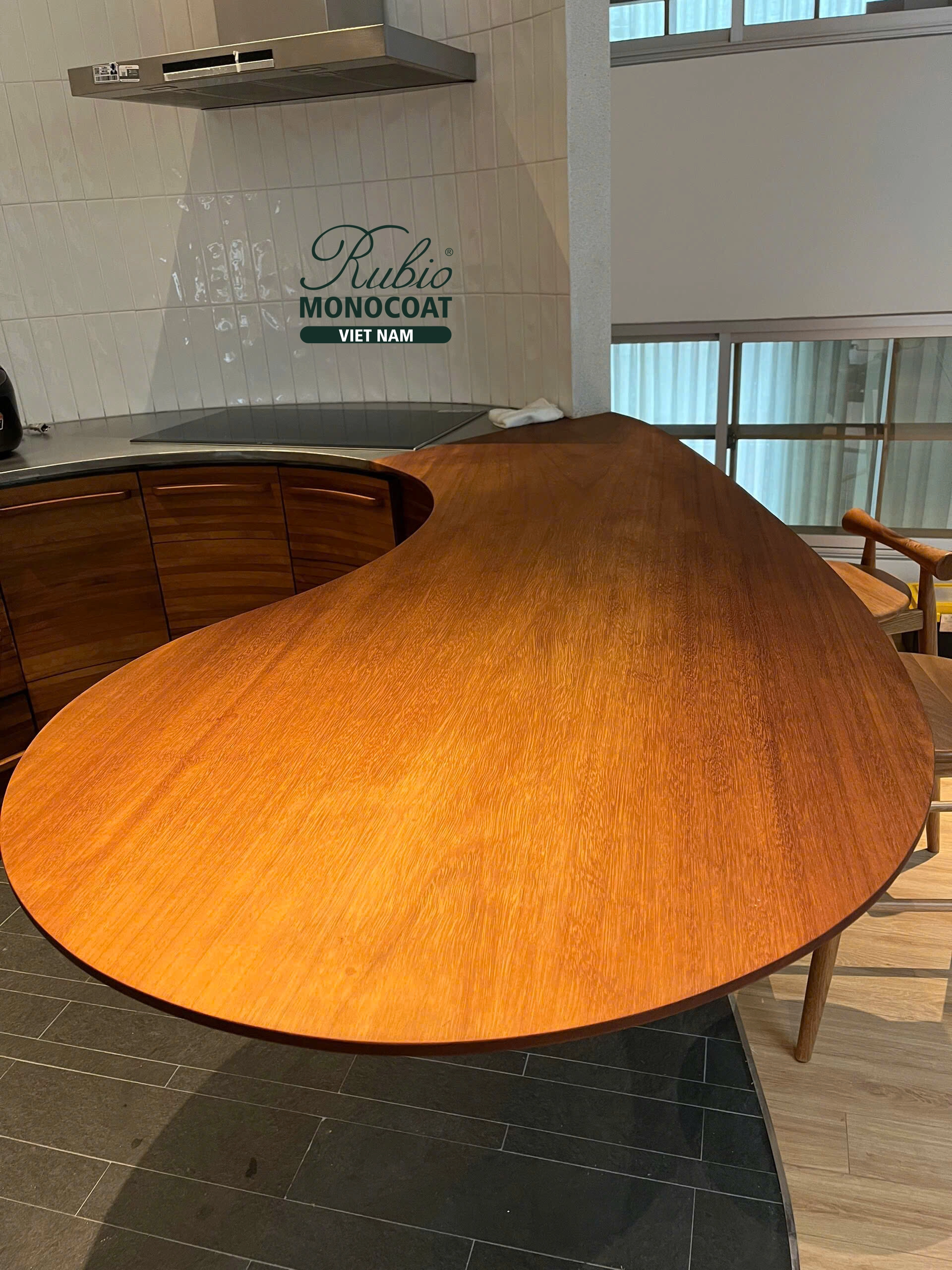 Công trình Sóc Sơn - dầu lau gỗ nội thất 2C Pure gỗ Gõ đỏ